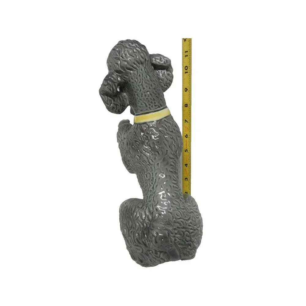 Sitting Up Poodle Ceramic Figurine Vintage Mid Century Japan